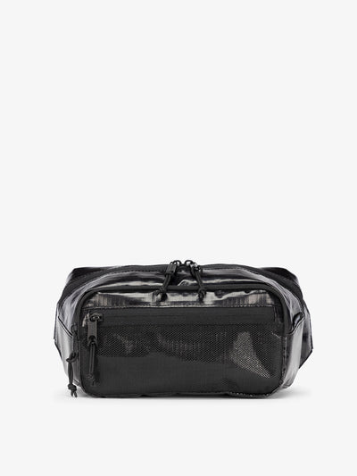 CALPAK Terra small sling bag with mesh front pocket in obsidian; BBT2301-OBSIDIAN