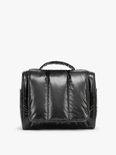 CALPAK Luka Hanging Toiletry Bag in Glazed Black; TLH2301-GLAZED-BLACK