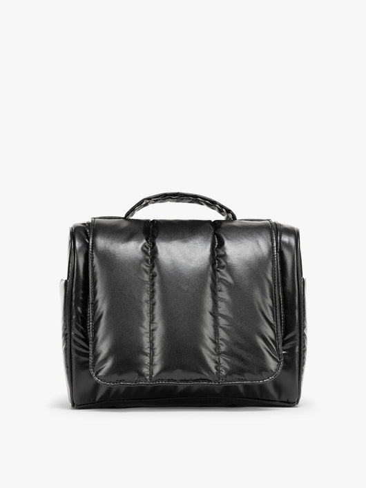 CALPAK Luka Hanging Toiletry Bag in Glazed Black; TLH2301-GLAZED-BLACK
