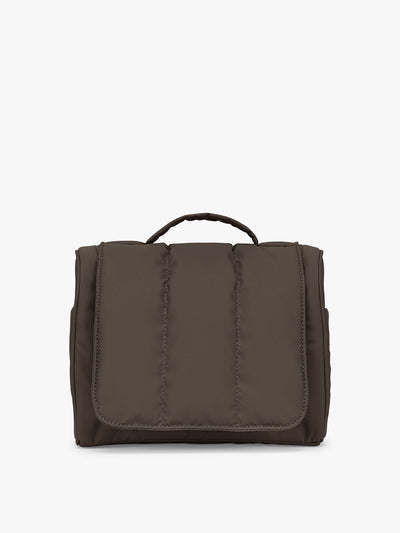 CALPAK Luka Hanging Toiletry Bag in brown Mushroom; TLH2301-MUSHROOM