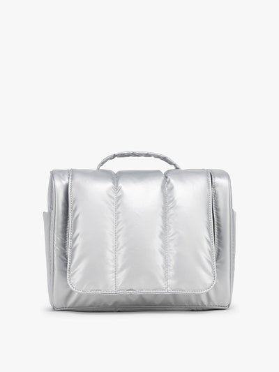 CALPAK Luka Hanging Toiletry Bag in Silver; TLH2301-SILVER