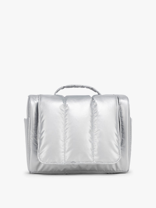 CALPAK Luka Hanging Toiletry Bag in Silver; TLH2301-SILVER