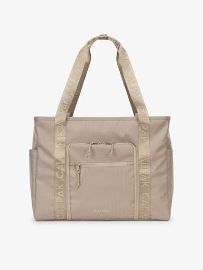 CALPAK Terra 35L Tote in beige Stone front; TTO2401-STONE