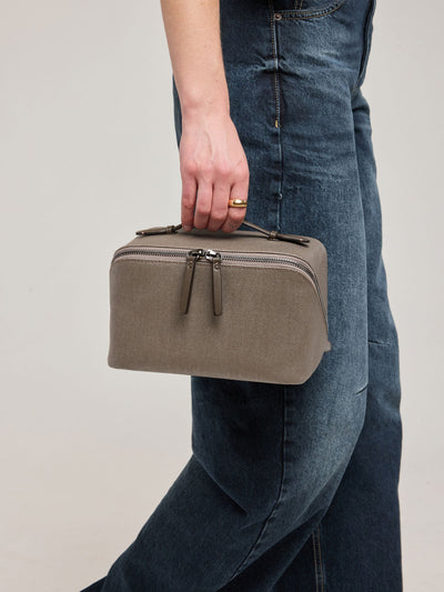 Colette Lay-Flat Canvas Toiletry Bag