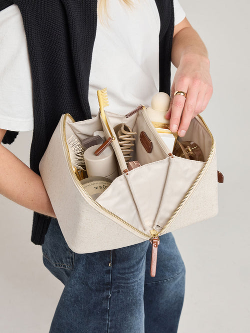 Colette Lay-Flat Canvas Toiletry Bag