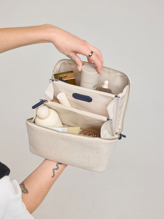 Colette Lay-Flat Canvas Toiletry Bag
