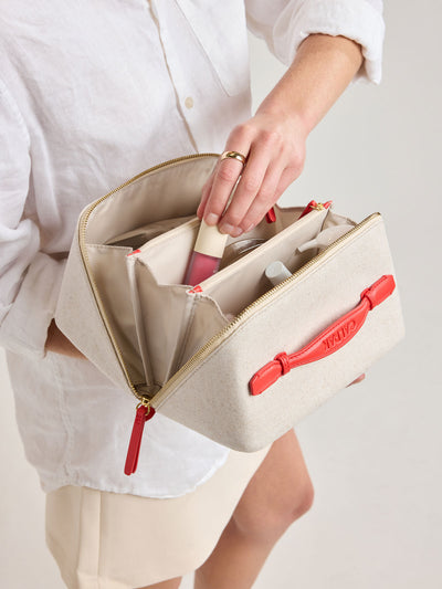 Colette Lay-Flat Canvas Toiletry Bag