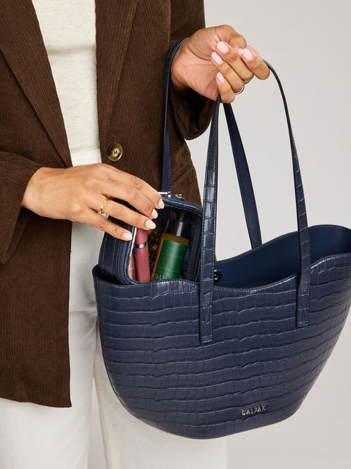 Haven Tulip Tote in Croc-Embossed