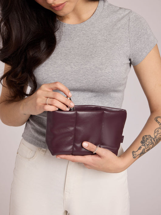 Luka 1 Quart Zip Pouch in Vegan Leather