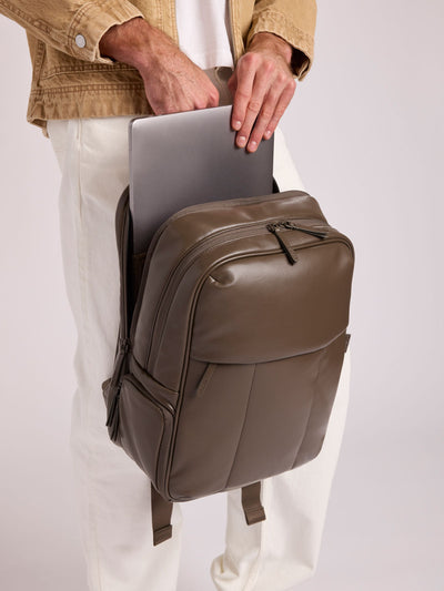 Luka 15 inch Laptop Backpack in Vegan Leather