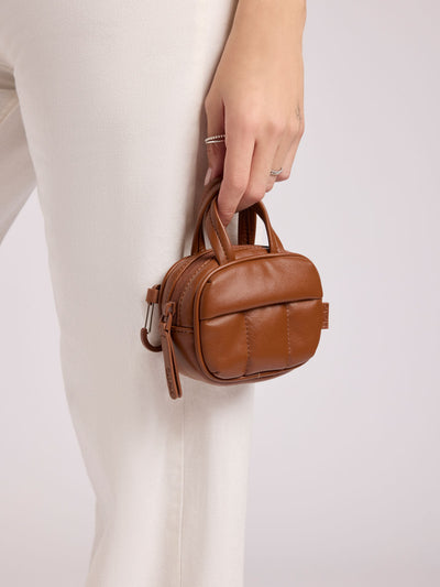 Luka Duffel Zip Bag Charm in Vegan Leather