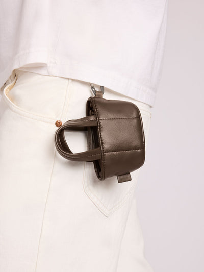 Luka Tote Zip Bag Charm in Vegan Leather